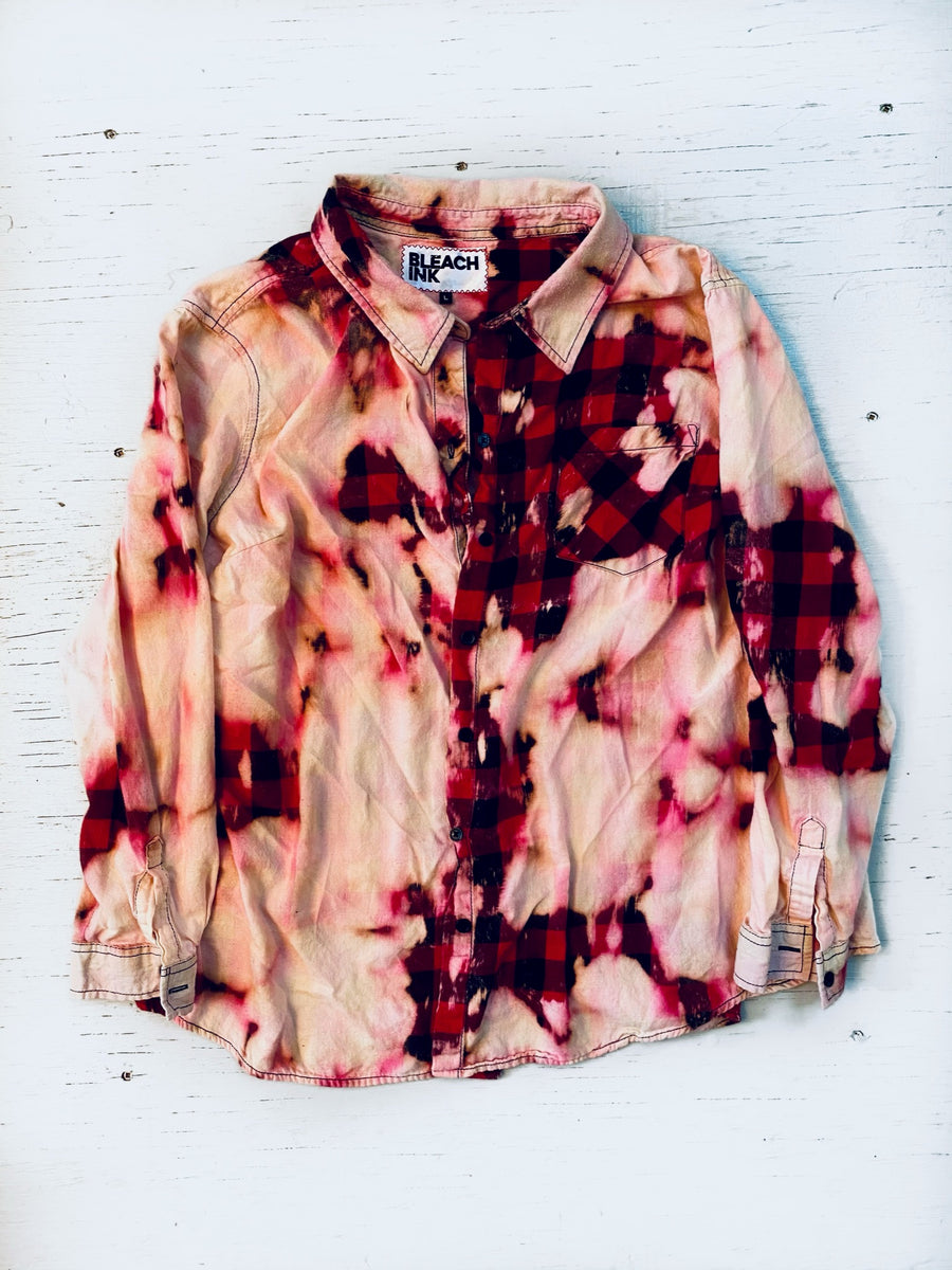 bleach tie dye red shirt