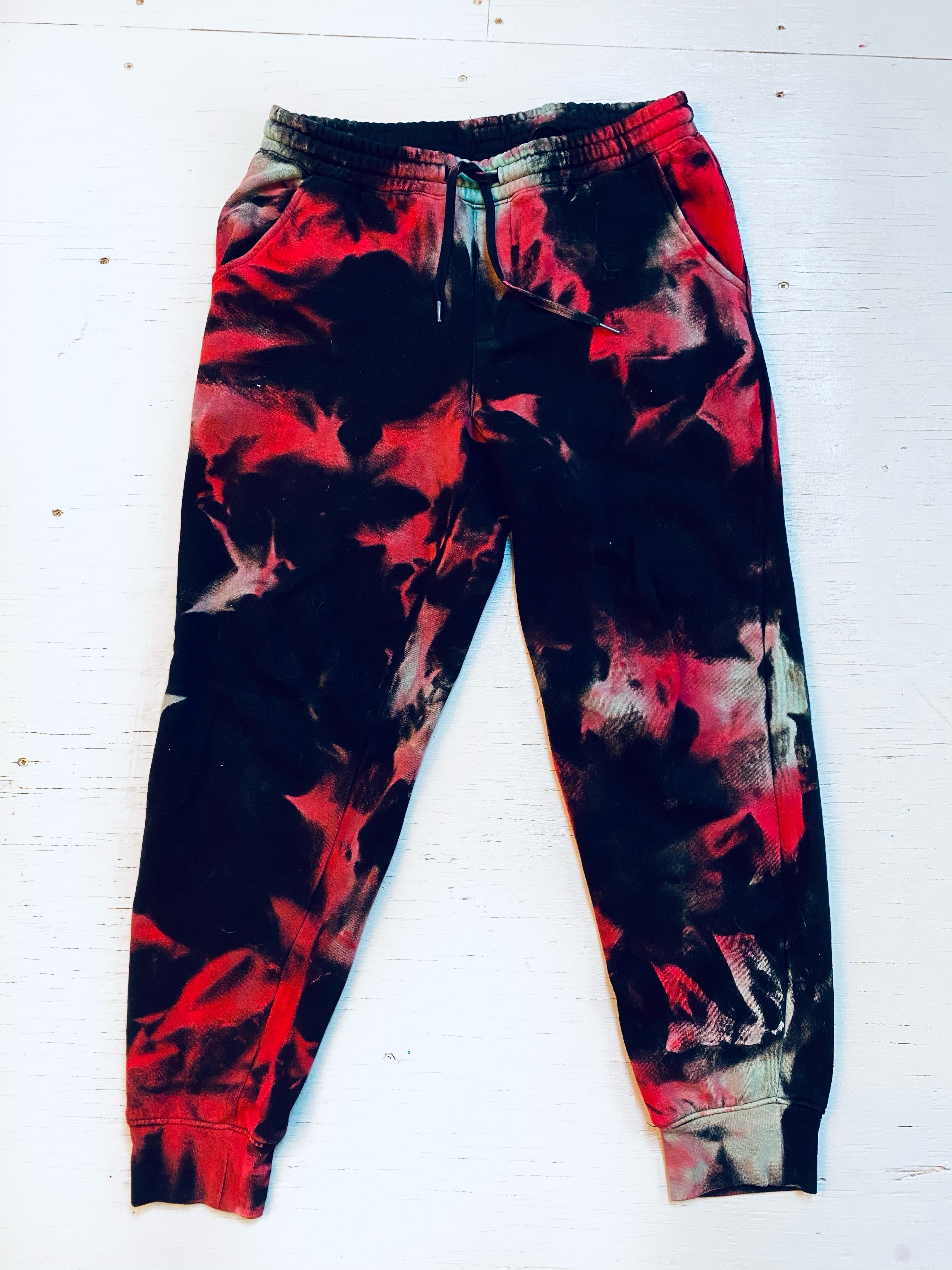 Oxydye Red and Turquoise Smash Joggers