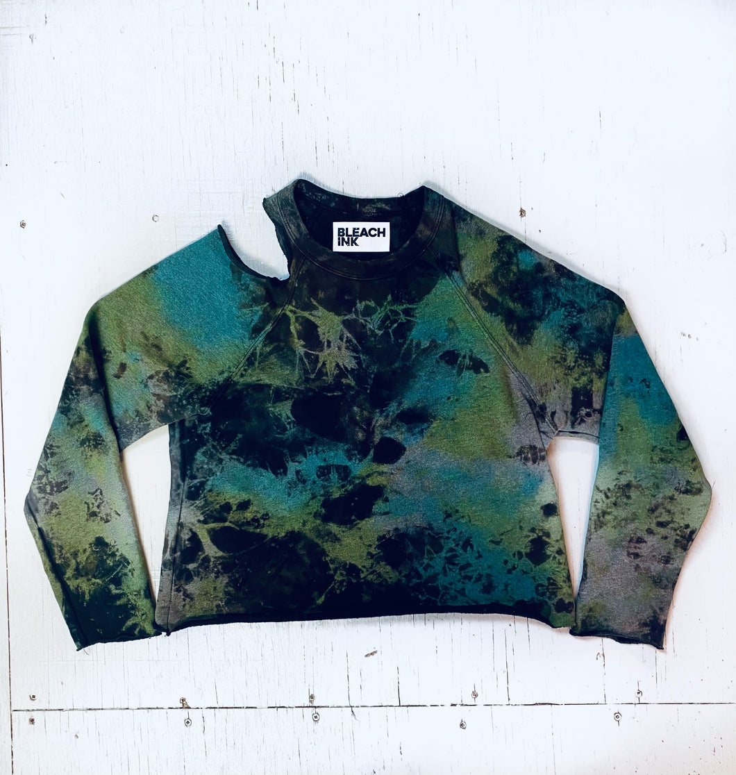 Oxydye Multi Color Drenched Cropped Crewneck
