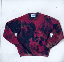 Load image into Gallery viewer, Oxydye Multi Color Drenched Red and Fuchsia Crewneck
