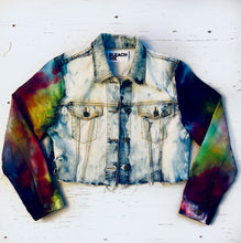 Load image into Gallery viewer, OG Bleach Dye and Oxydyed Rainbow Denim Jacket
