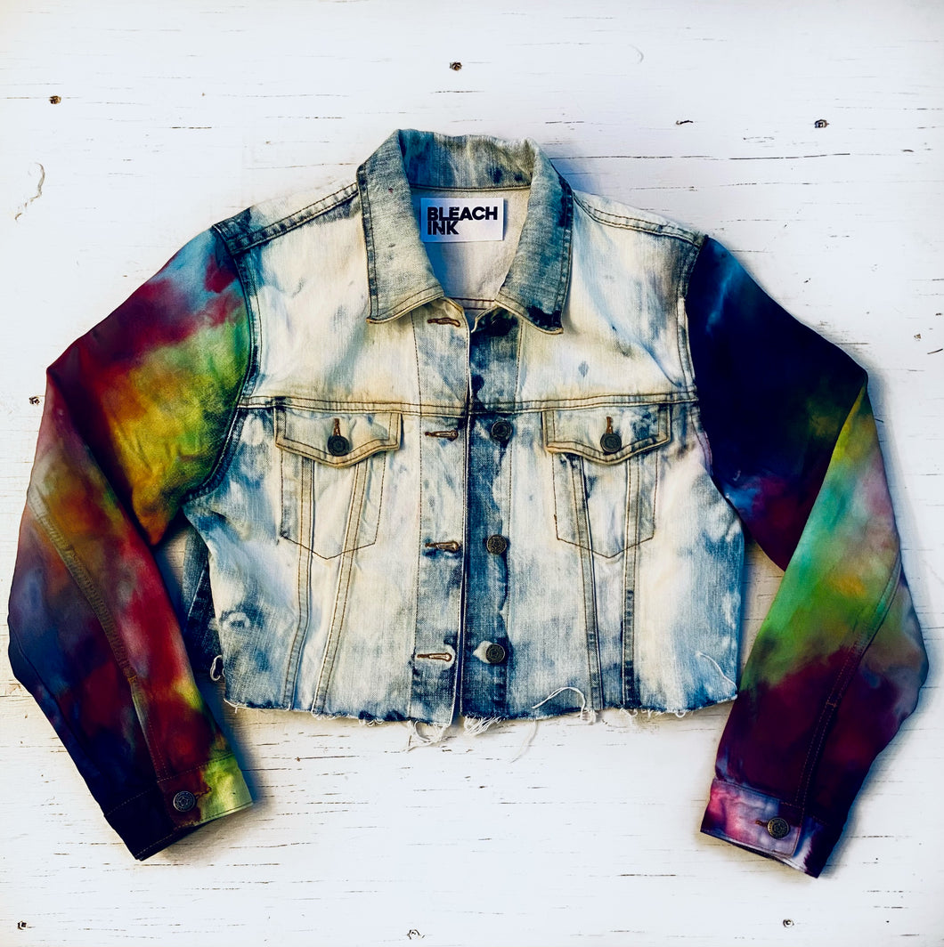 OG Bleach Dye and Oxydyed Rainbow Denim Jacket