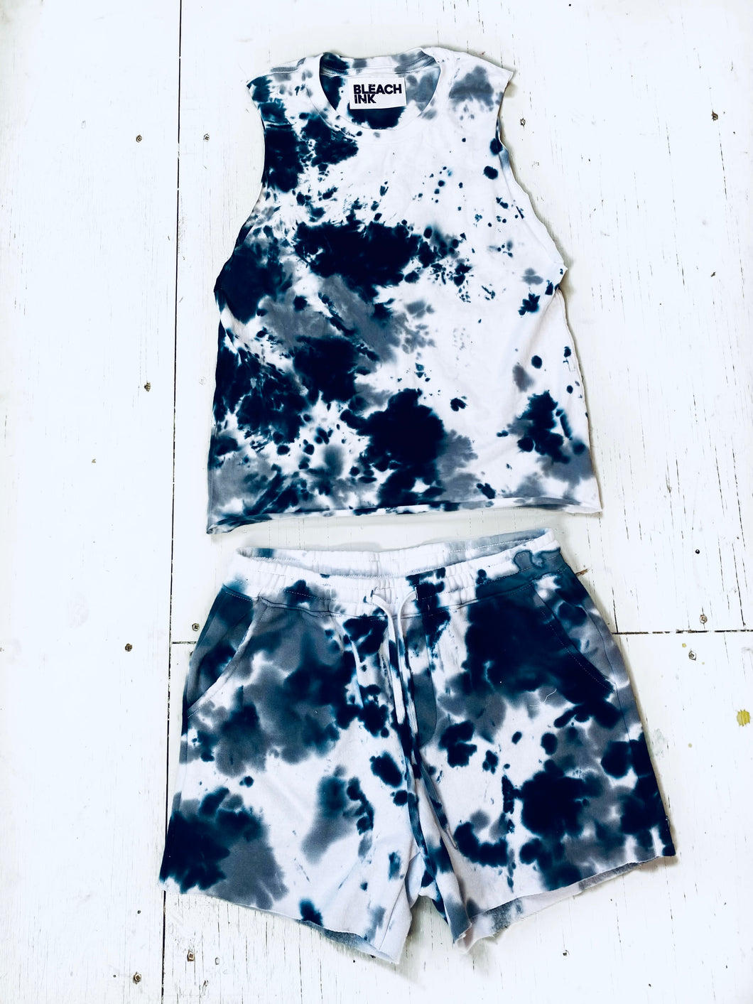 Straight Up Dye Cropped Tank and Shorts